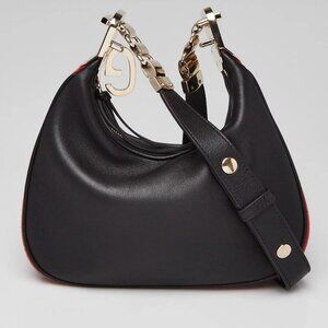 Gucci Black Leather Vintage Web Small Attache Crossbody Bag